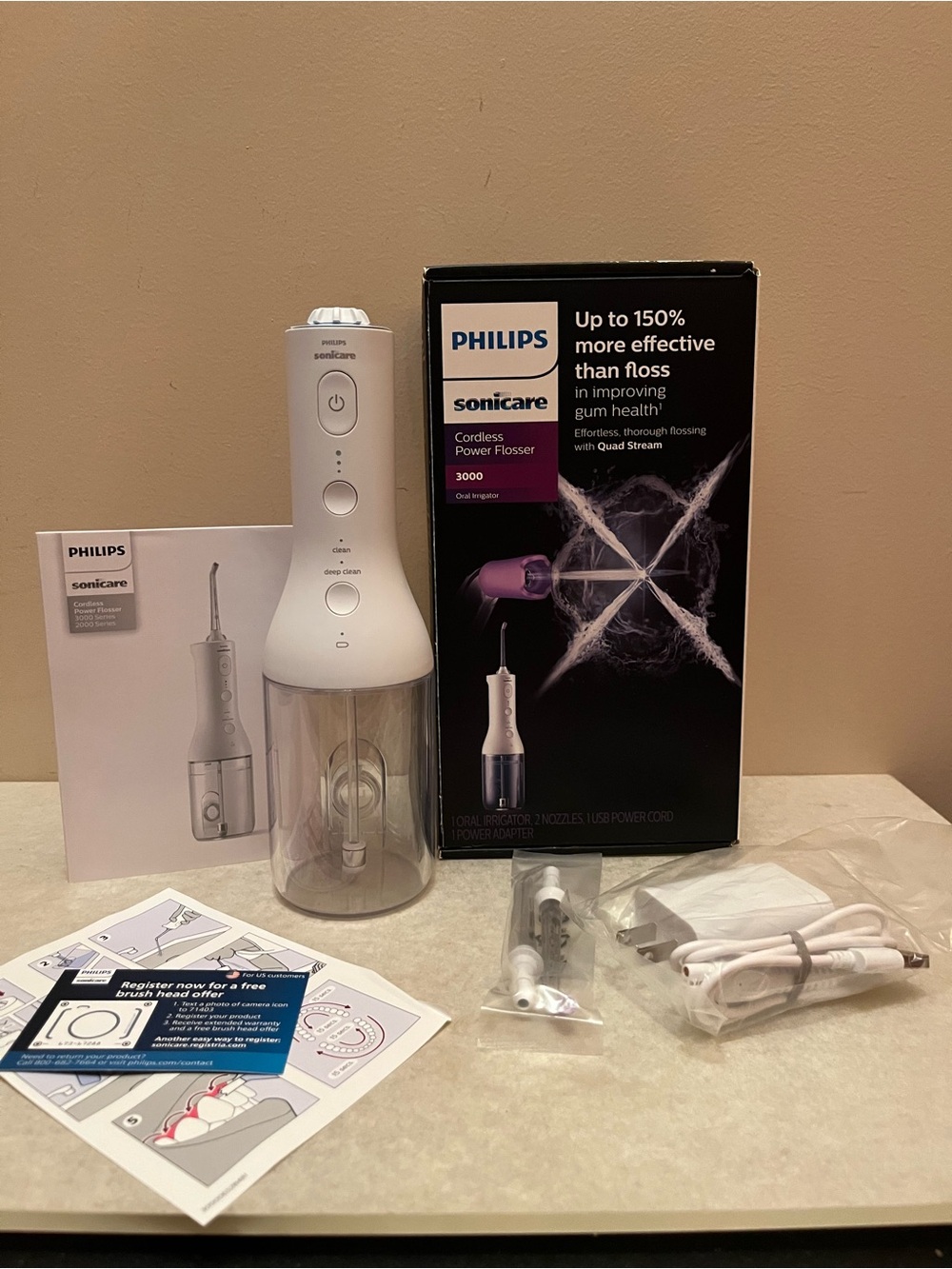 Philips Sonicare Cordless Power Flosser 3000 Series Oral Irrigator